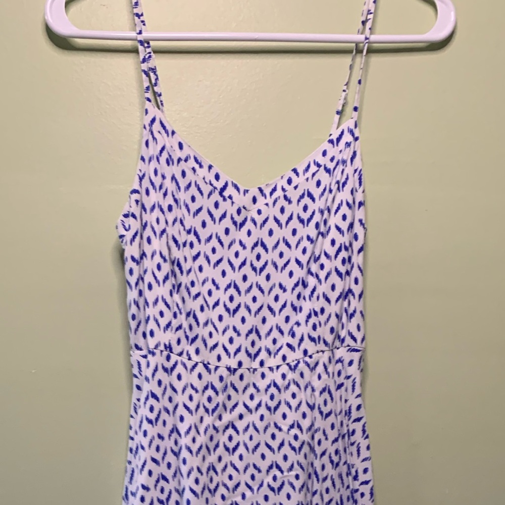 OLD NAVY Blue and White Spaghetti Strap Dress
